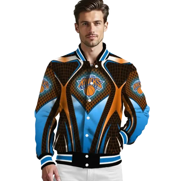 customized new york knicks mesh chest black varsity jacket high quality.webp