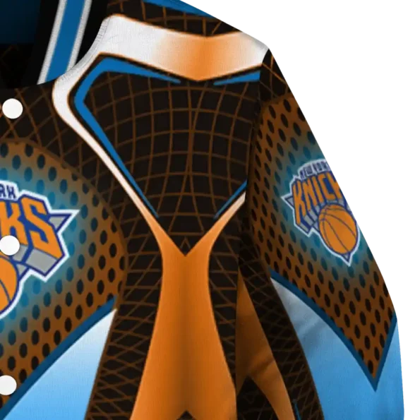 customized new york knicks mesh chest black varsity jacket premium grade.webp