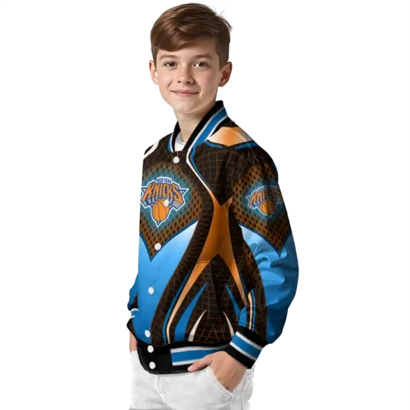 customized new york knicks mesh chest black varsity jacket trendy.webp