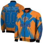 customized new york knicks spider mark blue bomber jacket best selling
