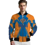 customized new york knicks spider mark blue bomber jacket best selling