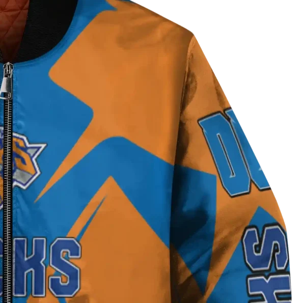 customized new york knicks spider mark blue bomber jacket premium grade