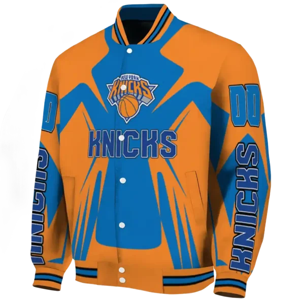 customized new york knicks spider mark blue varsity jacket best selling.webp