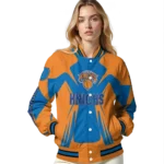 customized new york knicks spider mark blue varsity jacket best selling.webp