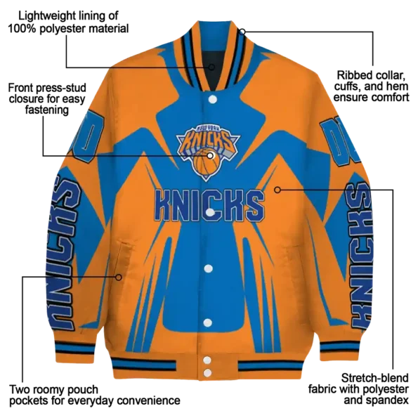 customized new york knicks spider mark blue varsity jacket new arrival.webp