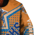 customized new york knicks star burst blue bomber jacket best selling