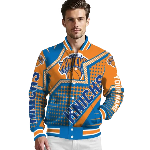 customized new york knicks star burst blue varsity jacket high quality.webp