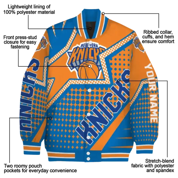 customized new york knicks star burst blue varsity jacket new arrival.webp