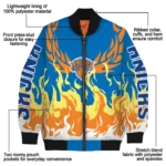 customized new york knicks winged blaze blue white bomber jacket best selling