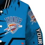 customized oklahoma city thunder hexagon cluster blue black varsity jacket best selling.webp