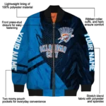 customized oklahoma city thunder hexagon mesh blue black bomber jacket best selling