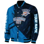 customized oklahoma city thunder hexagon mesh blue black varsity jacket best selling.webp