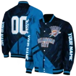 customized oklahoma city thunder hexagon mesh blue black varsity jacket best selling.webp