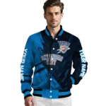 customized oklahoma city thunder hexagon mesh blue black varsity jacket best selling.webp