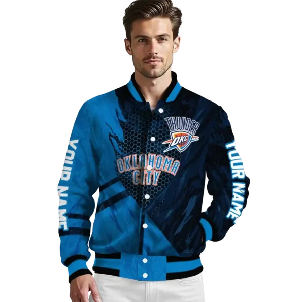customized oklahoma city thunder hexagon mesh blue black varsity jacket high quality.webp