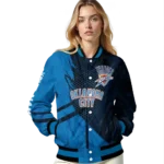 customized oklahoma city thunder hexagon mesh blue black varsity jacket best selling.webp
