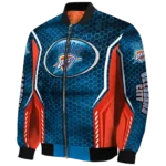 customized oklahoma city thunder power plate blue bomber jacket best selling