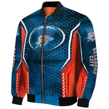customized oklahoma city thunder power plate blue bomber jacket best selling
