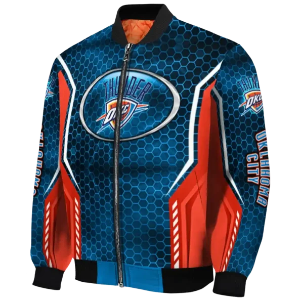 customized oklahoma city thunder power plate blue bomber jacket best selling