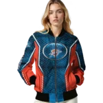 customized oklahoma city thunder power plate blue bomber jacket best selling