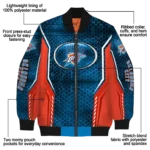 customized oklahoma city thunder power plate blue bomber jacket best selling