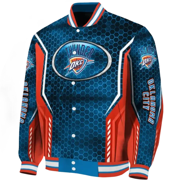 customized oklahoma city thunder power plate blue varsity jacket best selling.webp