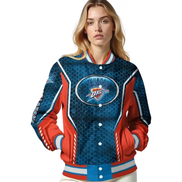 customized oklahoma city thunder power plate blue varsity jacket latest model.webp