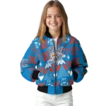 customized oklahoma city thunder pyramid shapes blue bomber jacket best selling