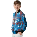 customized oklahoma city thunder pyramid shapes blue bomber jacket best selling