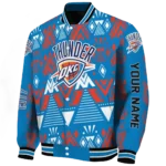 customized oklahoma city thunder pyramid shapes blue varsity jacket best selling.webp