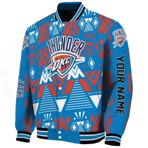 customized oklahoma city thunder pyramid shapes blue varsity jacket best selling.webp