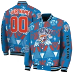 customized oklahoma city thunder pyramid shapes blue varsity jacket best selling.webp