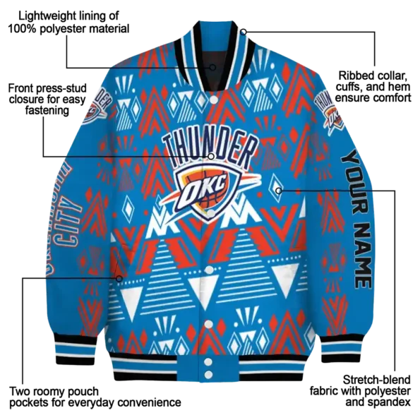 customized oklahoma city thunder pyramid shapes blue varsity jacket new arrival.webp