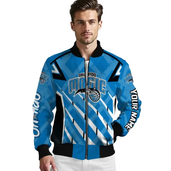 customized orlando magic chevron angles blue bomber jacket high quality