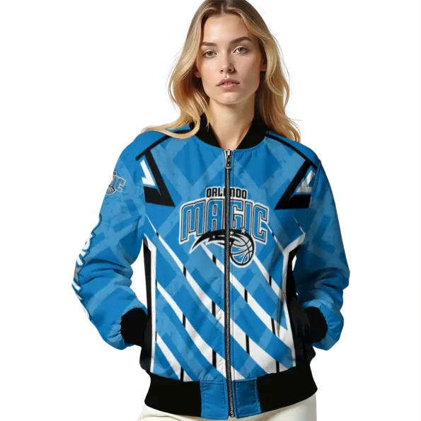 customized orlando magic chevron angles blue bomber jacket latest model