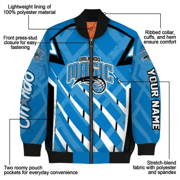 customized orlando magic chevron angles blue bomber jacket new arrival