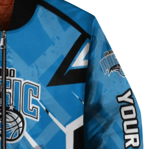 customized orlando magic chevron angles blue bomber jacket premium grade