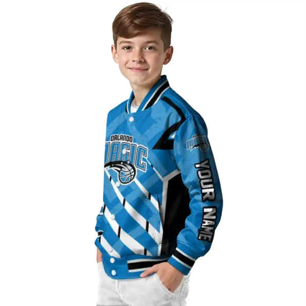 customized orlando magic chevron angles blue varsity jacket trendy.webp