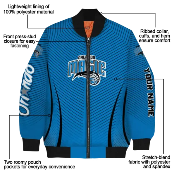 customized orlando magic chevron arrow blue bomber jacket new arrival
