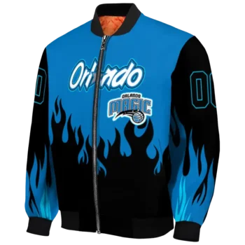 customized orlando magic flame border blue black bomber jacket best selling