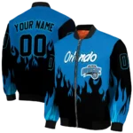 customized orlando magic flame border blue black bomber jacket best selling