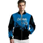 customized orlando magic flame border blue black bomber jacket best selling