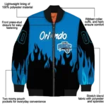 customized orlando magic flame border blue black bomber jacket best selling