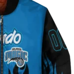 customized orlando magic flame border blue black bomber jacket best selling