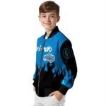 customized orlando magic flame border blue black bomber jacket best selling