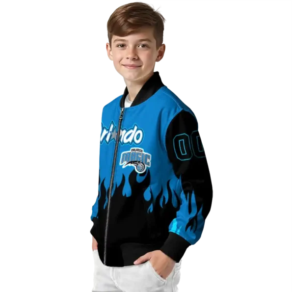 customized orlando magic flame border blue black bomber jacket trendy