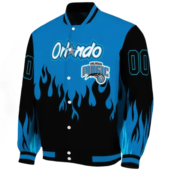 customized orlando magic flame border blue black varsity jacket best selling.webp