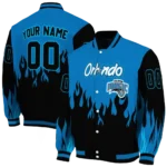 customized orlando magic flame border blue black varsity jacket best selling.webp
