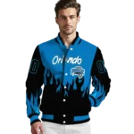 customized orlando magic flame border blue black varsity jacket best selling.webp