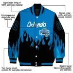 customized orlando magic flame border blue black varsity jacket best selling.webp